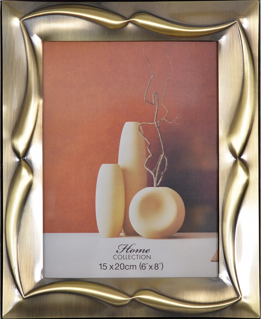 Fém képkeret álló, 15x20 cm, matt arany színű, W-255
