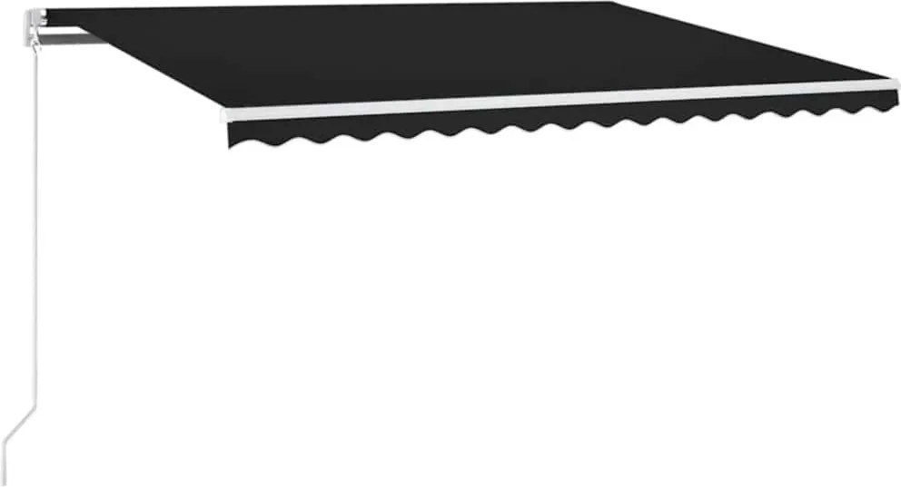 vidaXL antracitszürke szélérzékelős és LED-es napellenző 450 x 300 cm
