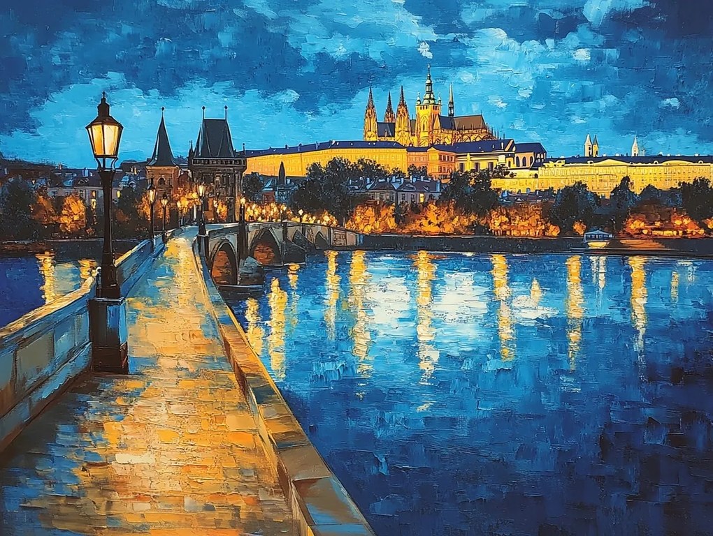 Vászonkép Canvas Város Prága Híd Rost Folyó 80x60