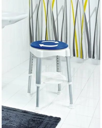 SAPHO A0050401 Mozgássérült forgószék, állíthatómagasságú, fehér/kék