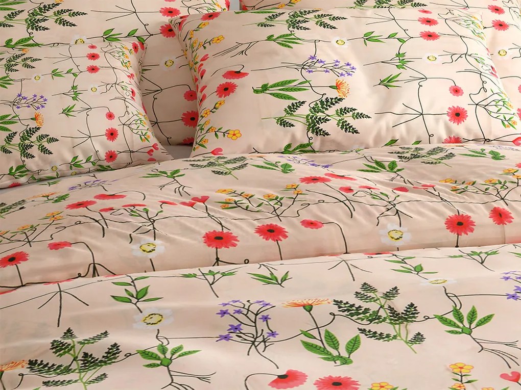 HERBAR BLEND bézs pamut ágyneműhuzat Ágyneműhuzat mérete: 70 x 90 cm | 140 x 200 cm