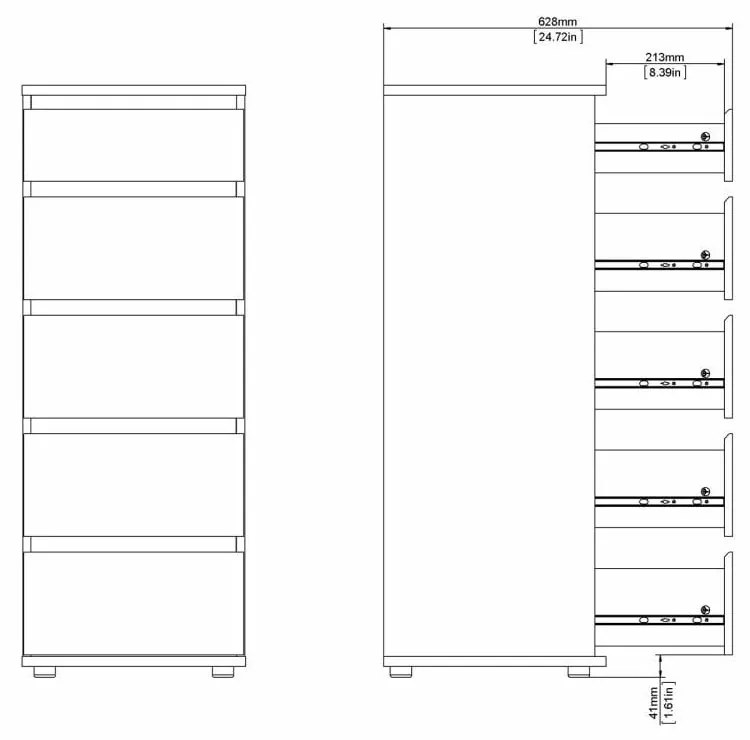 Fehér magas komód 40x107 cm Nova – Tvilum