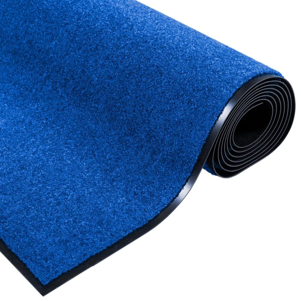 Ajtószőnyeg Kék és Fekete 120 x 300 cm Poliamid és PVC