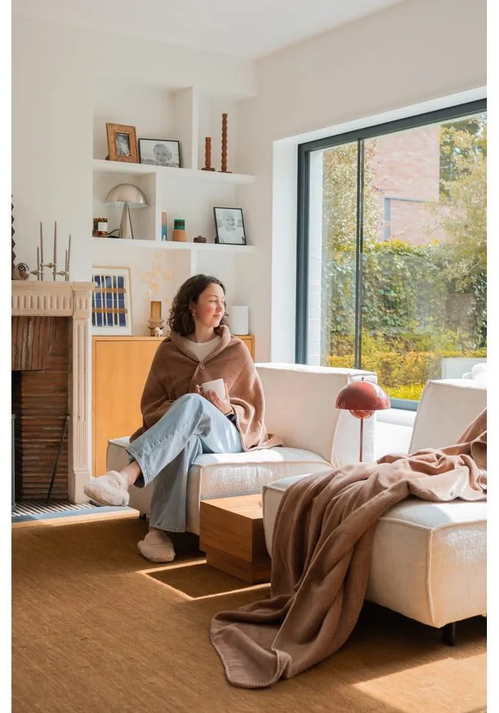 Barna mikroplüss takaró 150x200 cm Tomo – Tiseco Home Studio