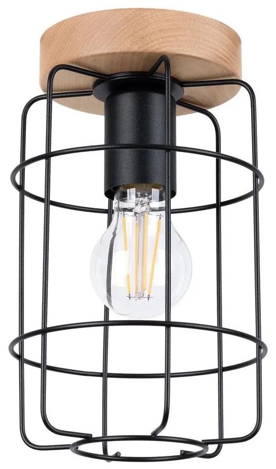Sollux SL.1262 - Mennyezeti lámpa GOTTO 1xE27/15W/230V fekete SL.1262