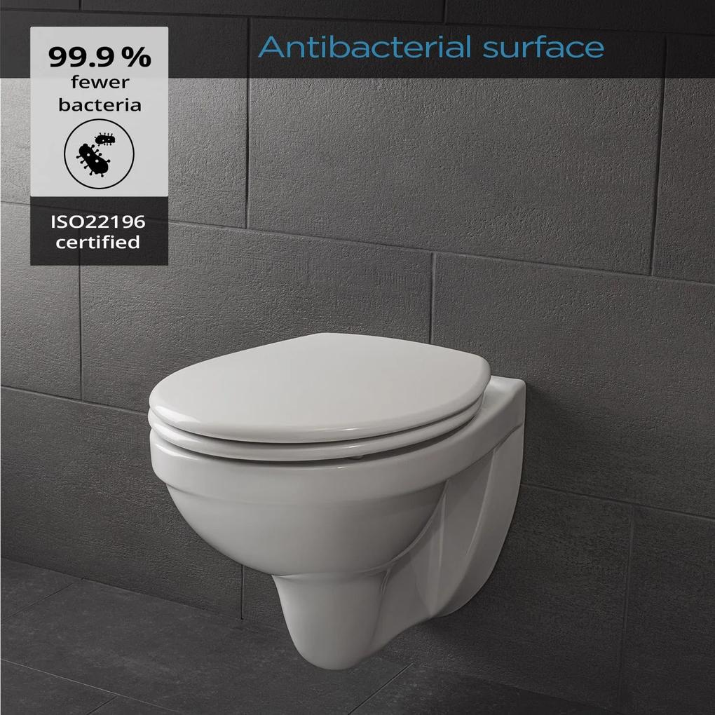 Celesto, WC-ülőke, O-alak, automatikus lecsukódás, antibakteriális, fehér