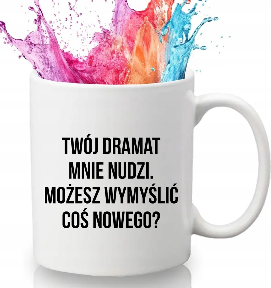 Bögre Fehér 330 ml Kerámia Ajándék Vicces Kütyü Dráma Unatkozom