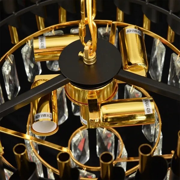 Brilagi - Láncos csillár ECLIPSE 5xE14/10W/230V Ø 38 cm fekete/arany