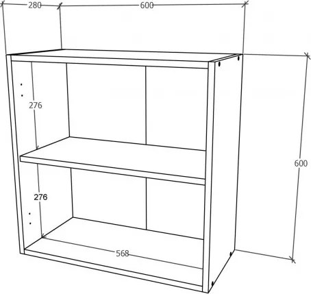 Benita 2 ajtós Felső konyhaszekrény Sonoma Tölgy-Fehér 60x30x60 cm