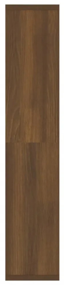 barna tölgy színű tükrös szekrény LED-ekkel 91 x 15 x 76,5 cm