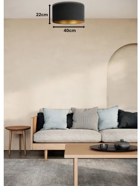 Duolla - Mennyezeti lámpa BRISTOL 1xE27/15W/230V á. 40 cm fekete/arany