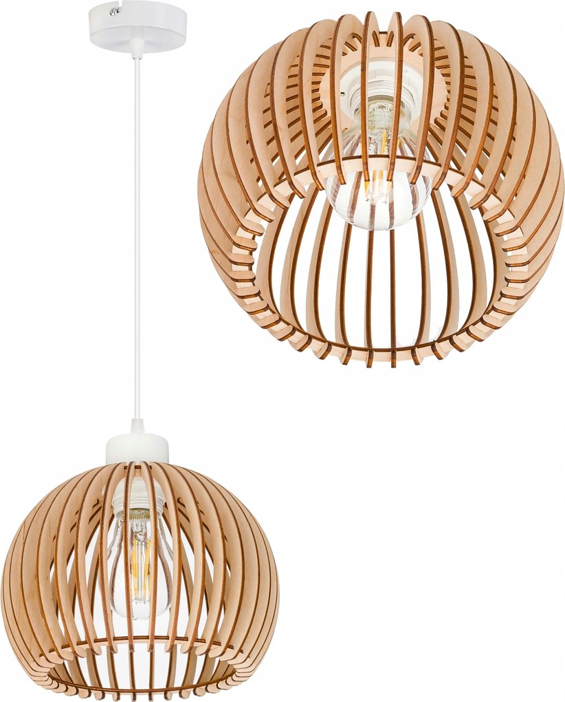 Függő lámpa túlnyúló mennyezeti csillár Loft lámpabúra gömb 36 Fa 1x e27