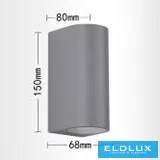 ELDLUX ES14-G Modern Kültéri Fali Lámpa IP44