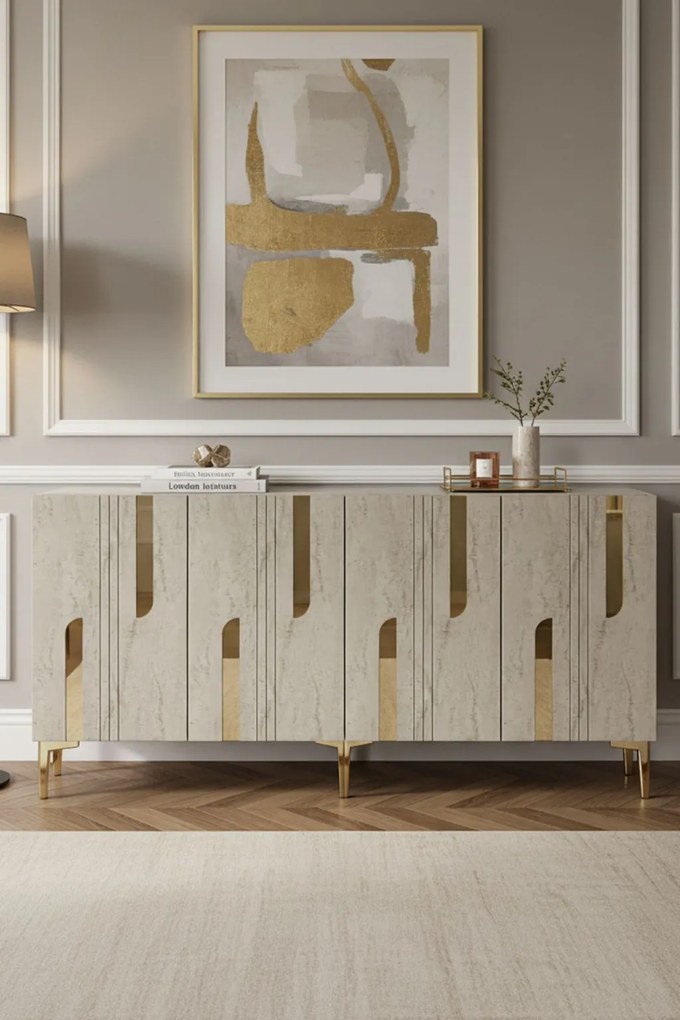 Nota 150 - White, Travertine, Gold