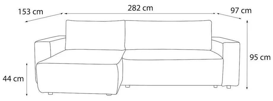 Szürke kinyitható sarokkanapé (variálható) Nihad – Bobochic Paris