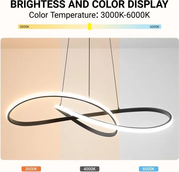 Brilagi - LED dimmelhető kábeles csillár INFINITY LED/80W/230V 80x80 cm fekete + távirányító