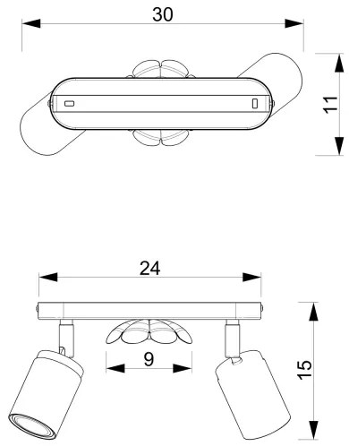 Spotlámpa FLOWER 2xGU10/8W/230V matt króm