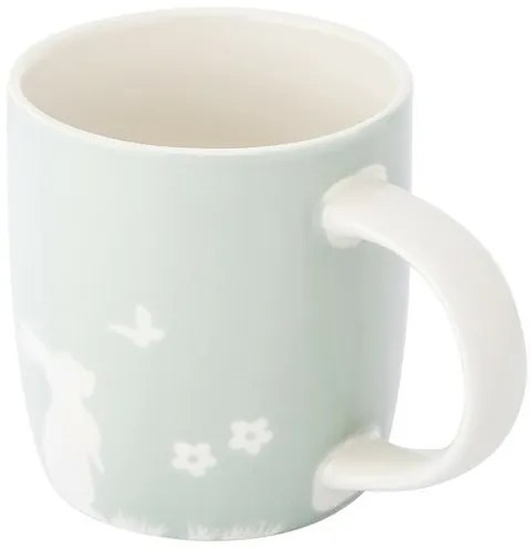 Altom Porcelánový hrnek Zajíc s motýlem, 360 ml,zelená