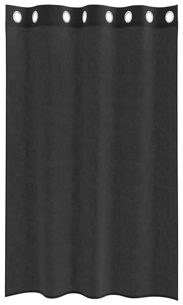 2 db fekete fátyolfüggönyök rojtokkal 140x175 cm