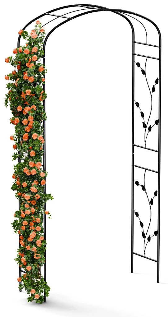 FloraBelle Curve rózsaszín boltív, dekoratív levélminták, időjárásálló, segédeszköz kúszónövényekhez