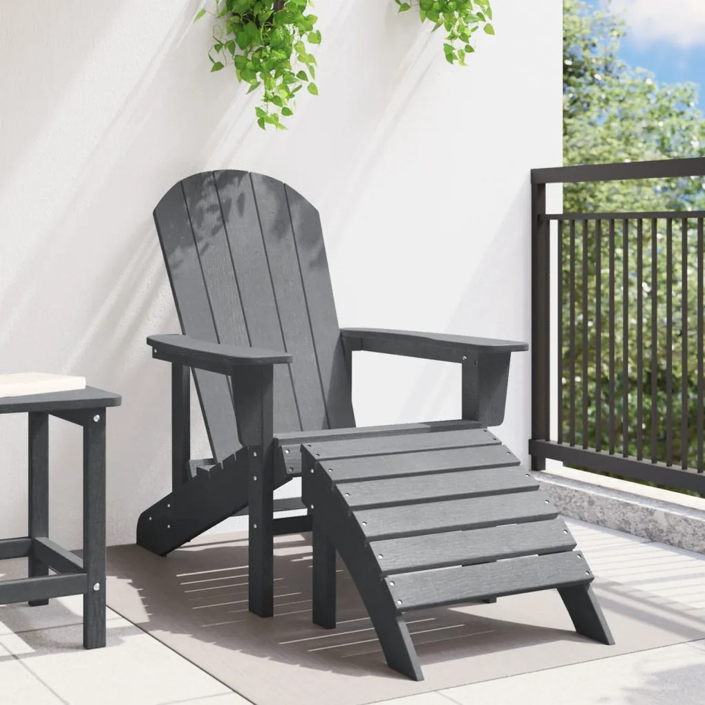 Adirondack szék lábtámasz nélkül Világosszürke HDPE