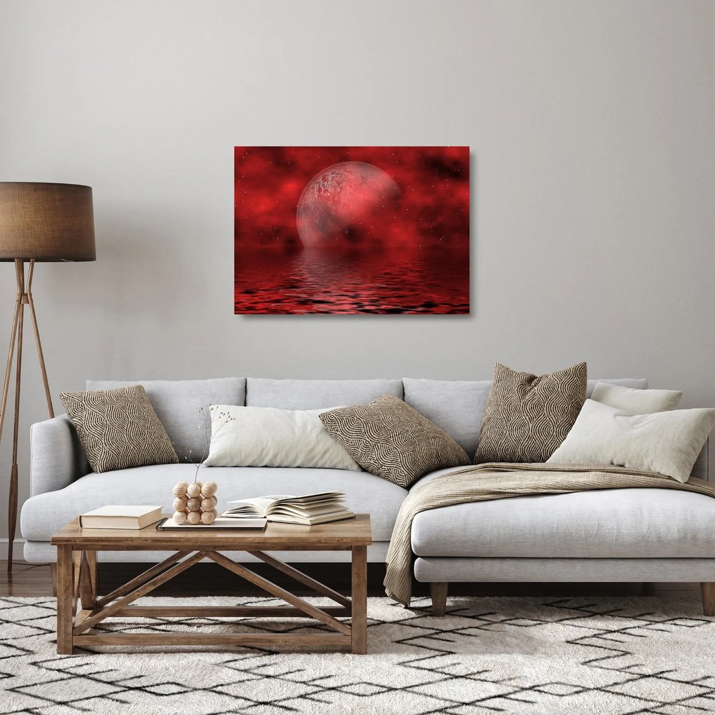 Kép - Hold a felszínen (üvegen) (70x50 cm)