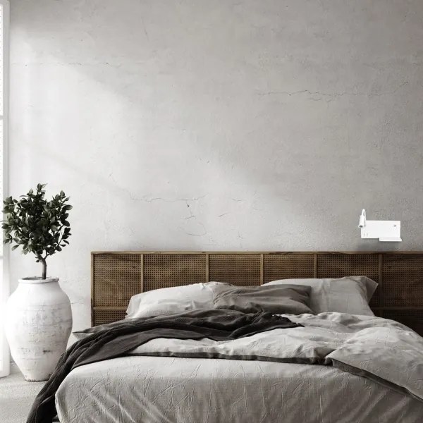 LED Fali lámpa SHELF 1xLED/4W+1xLED/5W+1xLED/2W/230V + USB port fehér