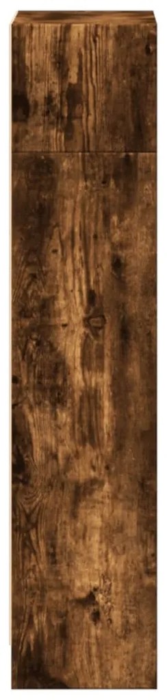 füstös tölgy színű szerelt fa könyvszekrény 40 x 24 x 109 cm