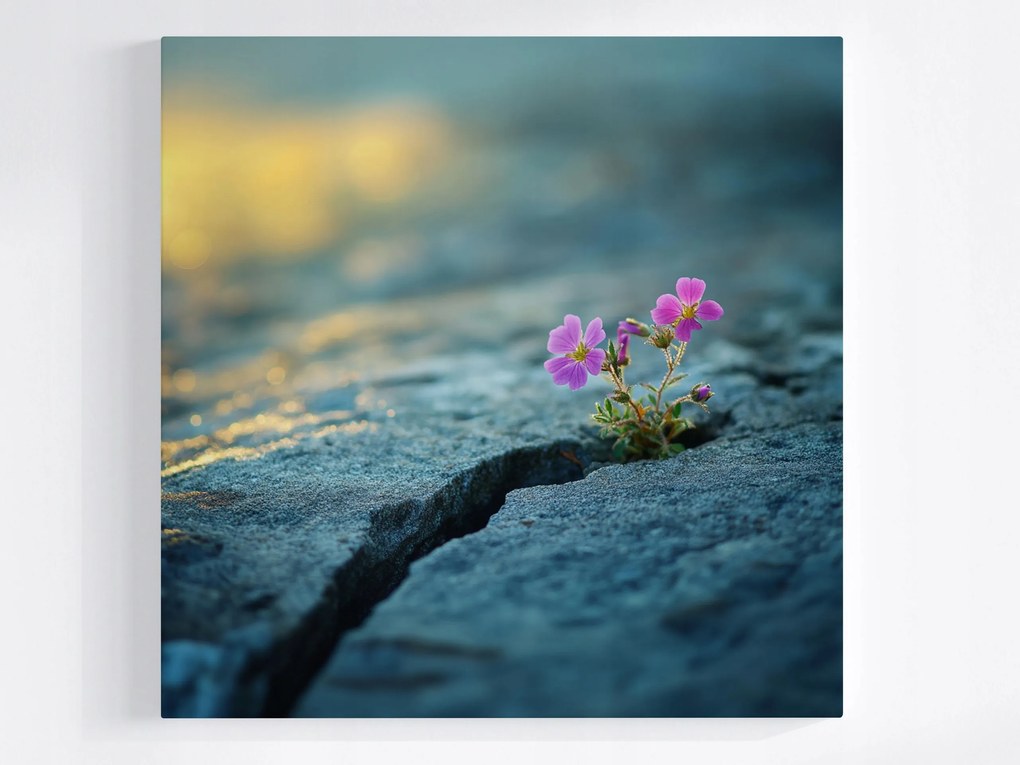 Poszter Makró Virág Szikla Kő Rés Természet 80x80