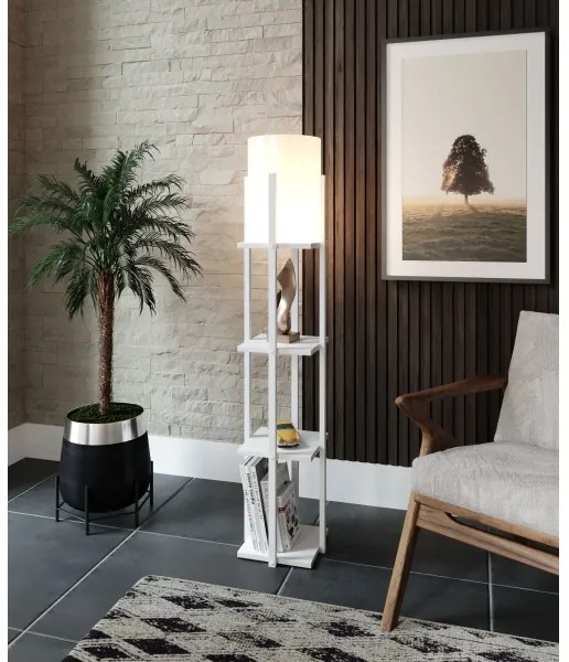 Állólámpa polcokkal NORA 1xE27/40W/230V fehér