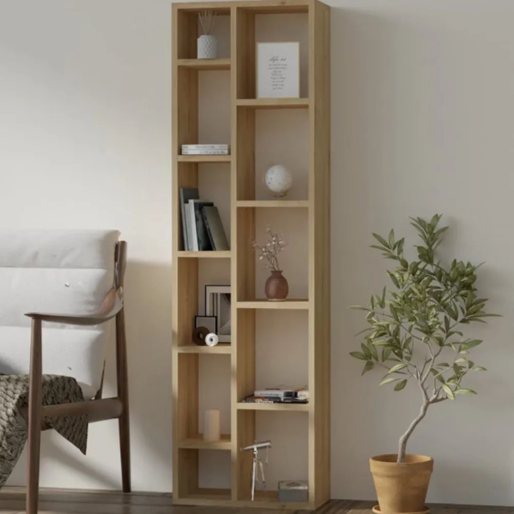 Polcos tároló könyvespolc 38x35x155cm fehér KH13-1