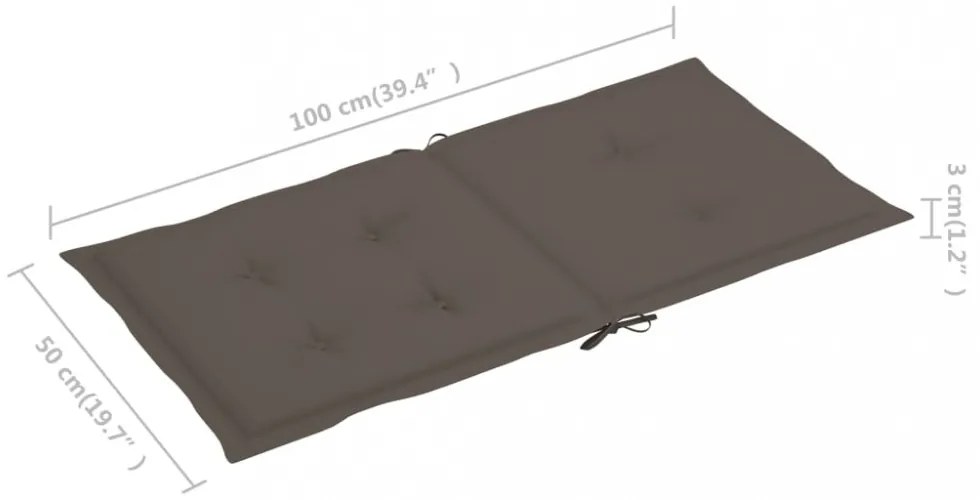 4 db tópszínű oxford szövet háttámlás székpárna 100x50x3 cm