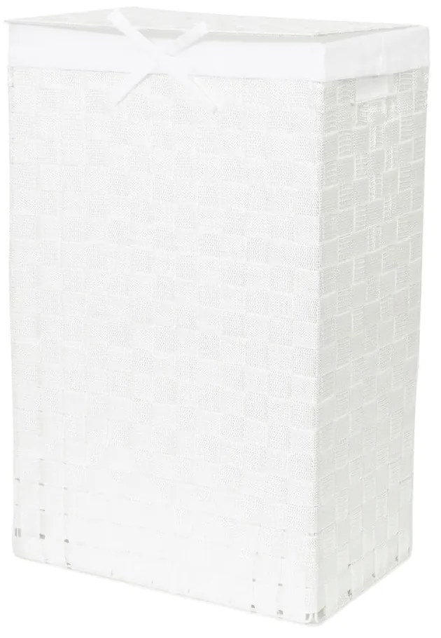 Laundry Basket Linen fehér, fedeles szennyeskosár, magasság 60 cm - Compactor