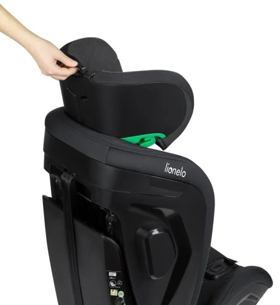 Lionelo - Forgatható autósülés alappal HARPER i-Size 76-150 cm Black Carbon