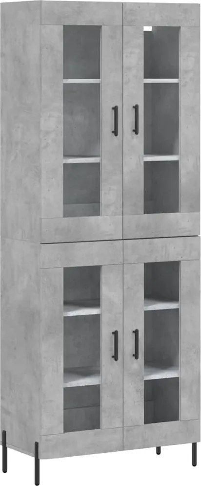 vidaXL betonszürke szerelt fa magasszekrény 69,5 x 34 x 180 cm