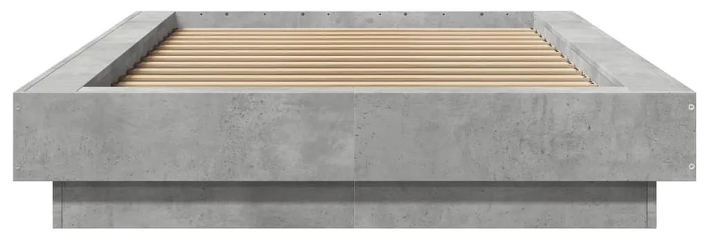 betonszürke szerelt fa ágykeret 90 x 190 cm