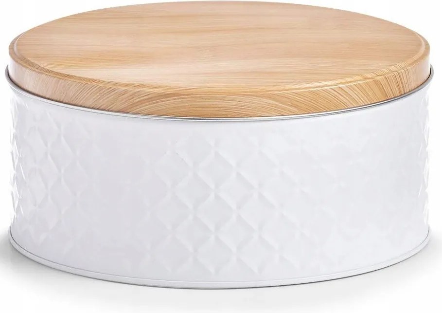 Ételtároló Doboz Fém Fehér Kerek Élelmiszer Tároló