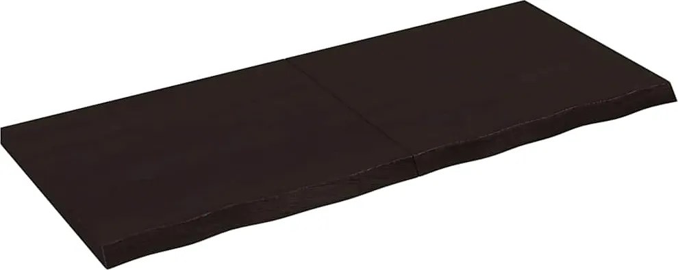 vidaXL sötétbarna kezelt tömör tölgyfa fali polc 120 x 50 x (2-4) cm