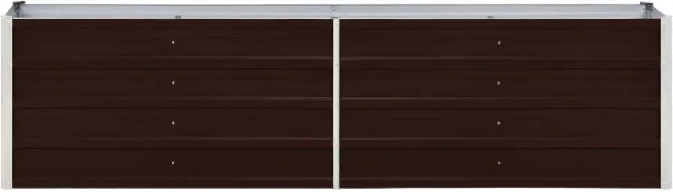 barna horganyzott acél kerti magaságyás 240 x 40 x 45 cm