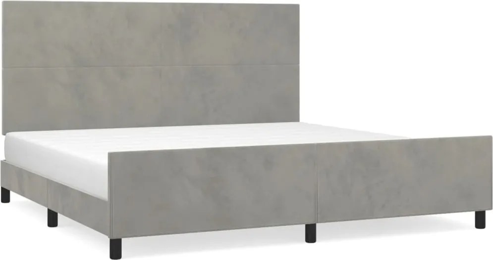 vidaXL világosszürke bársony ágykeret matrac nélkül 200 x 200 cm