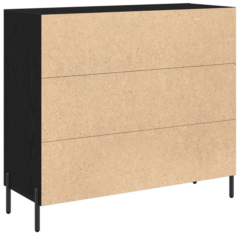 fekete tölgy tálaló 90x34x80 cm mérnöki fából