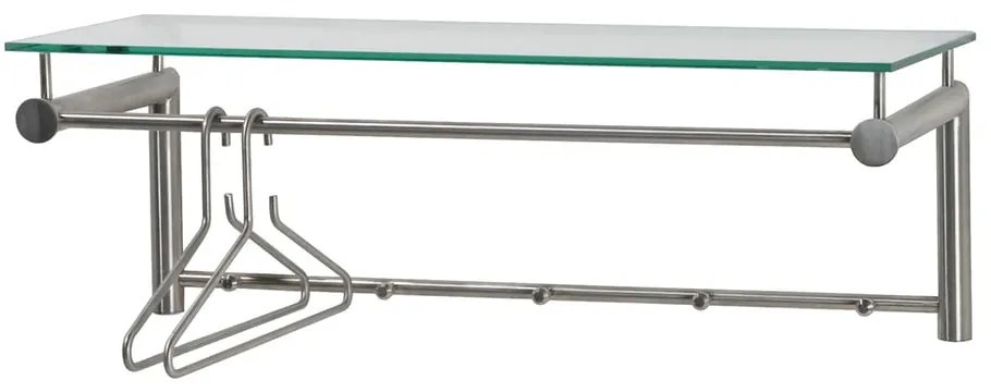 Ezüstszínű fém fali fogas polccal 79 cm Suza – Spinder Design