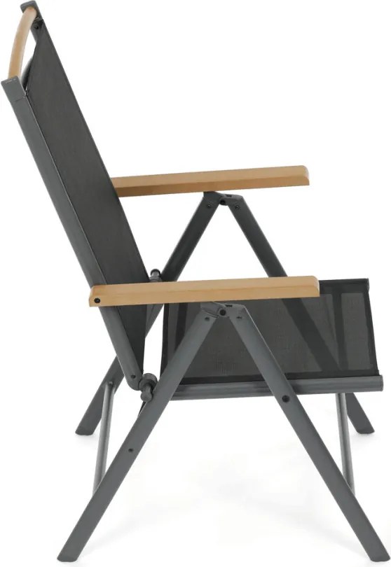 Kerti szék, alumínium, hálós kivitel, szürke, AZC-W1408 GREY