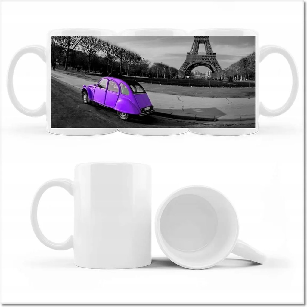 Fényképes bögre Lila autó Párizsban