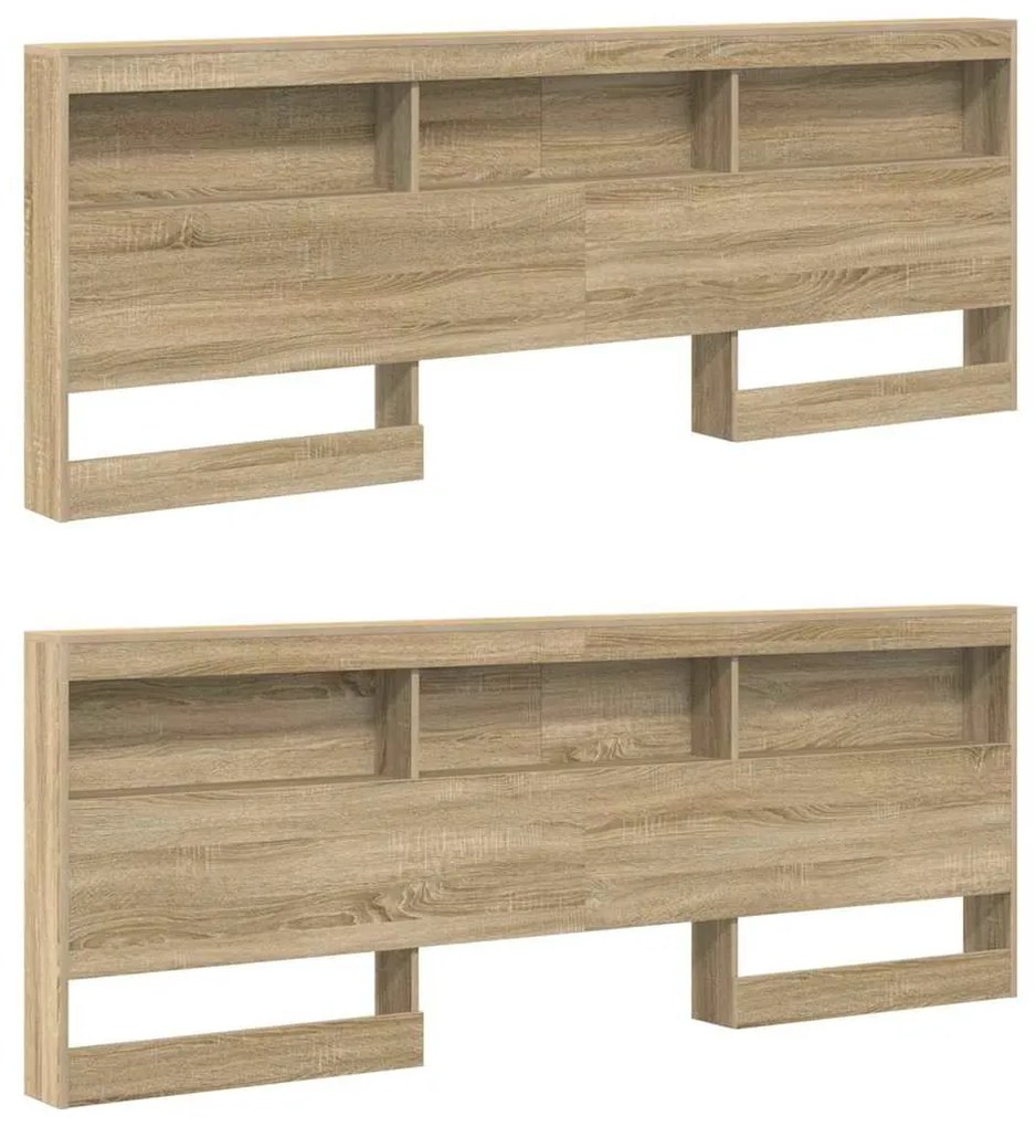 Tároló fejtámla polcokkal tárolóval sonoma tölgy 200 cm Faanyag