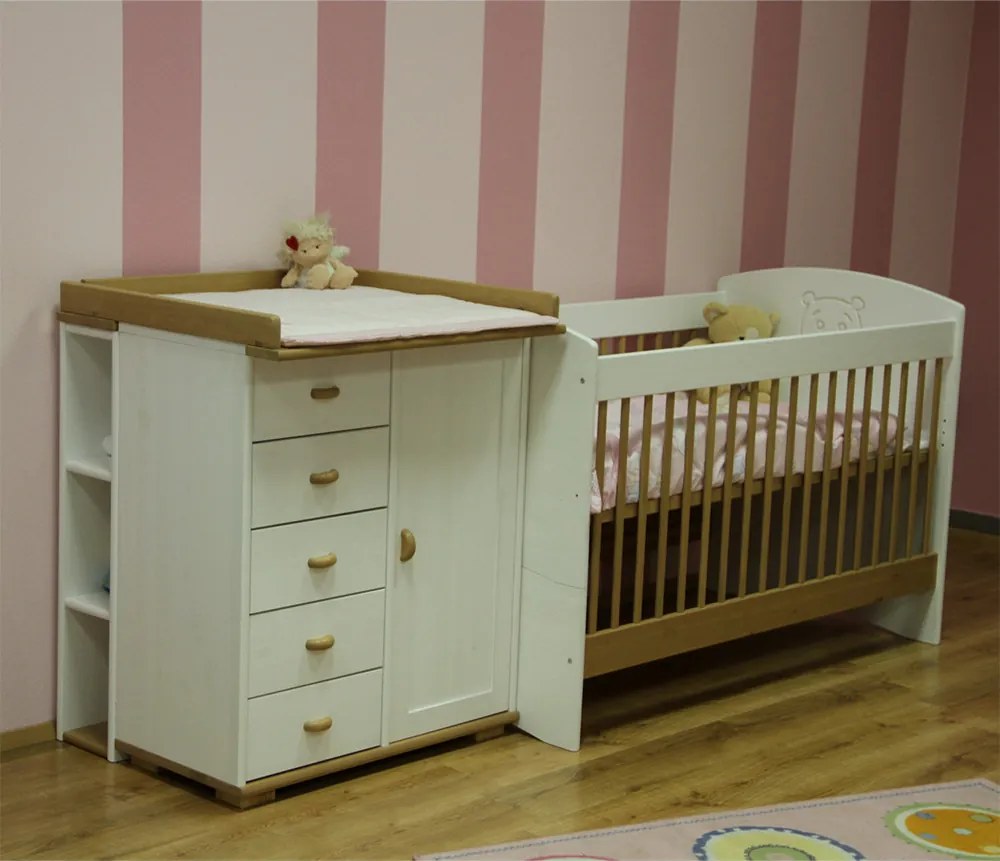 Hanna Álom kombi fenyő baba ágy + ajándék ágyráccsal