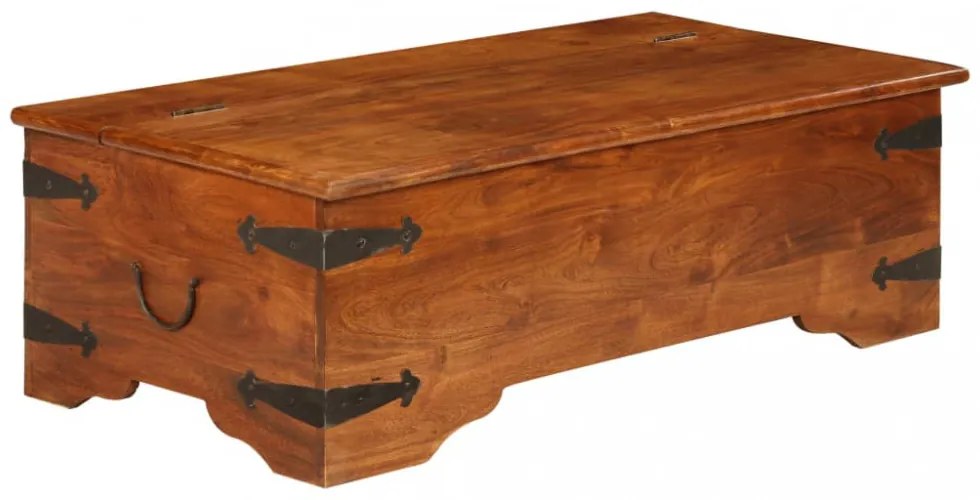 tömör akácfa dohányzóasztal mézszínű bevonattal 110x55x35 cm