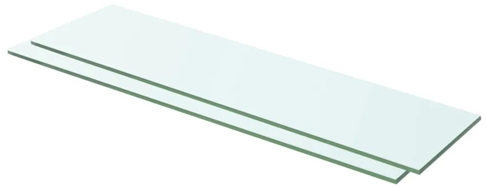 2 db átlátszó üveg paneles polc 60 x 12 cm
