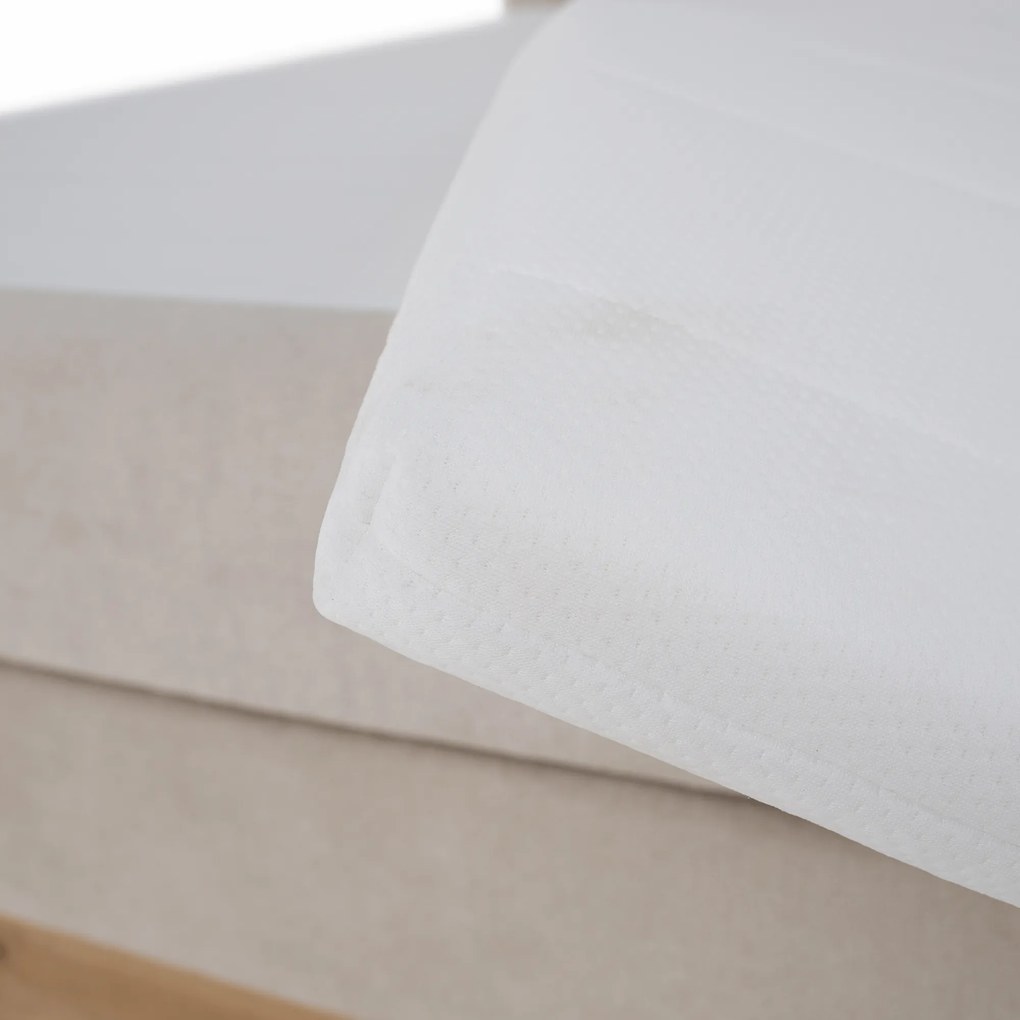 Elektromos állítható ágy, boxspring, bézs/artisan tölgy, 120x200, TIANA