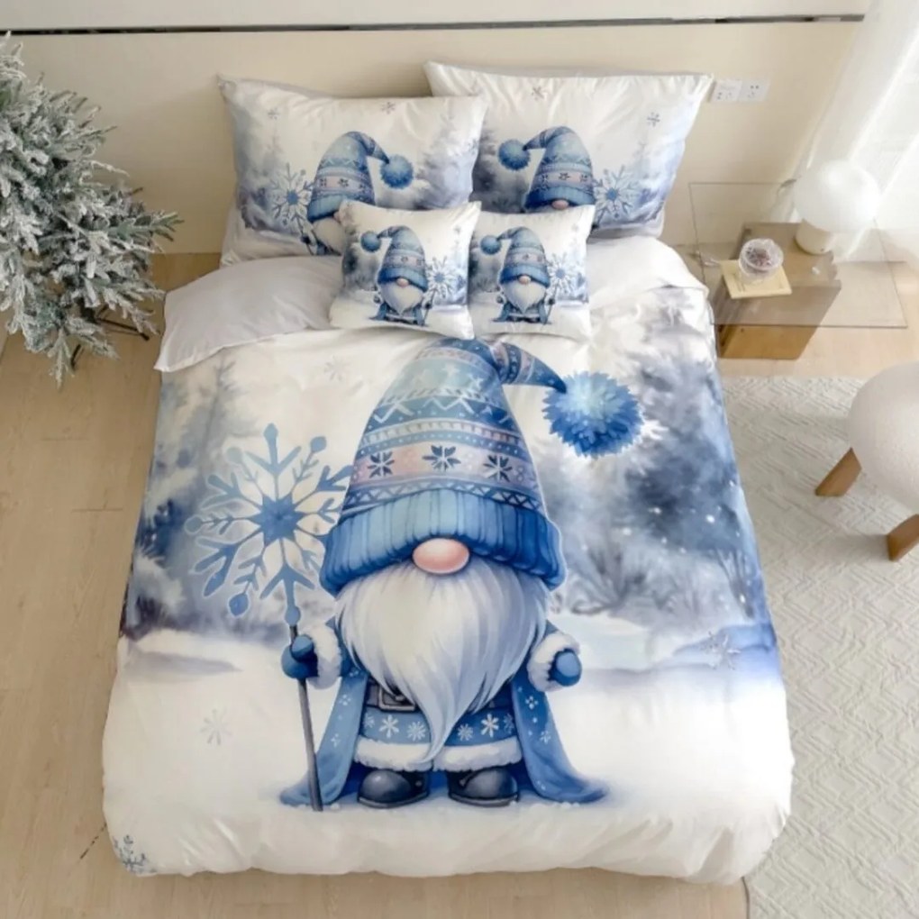 3 részes ágyneműgarnitúra Polycotton Gnome kék 200x140cm+90x70cm TiaHome